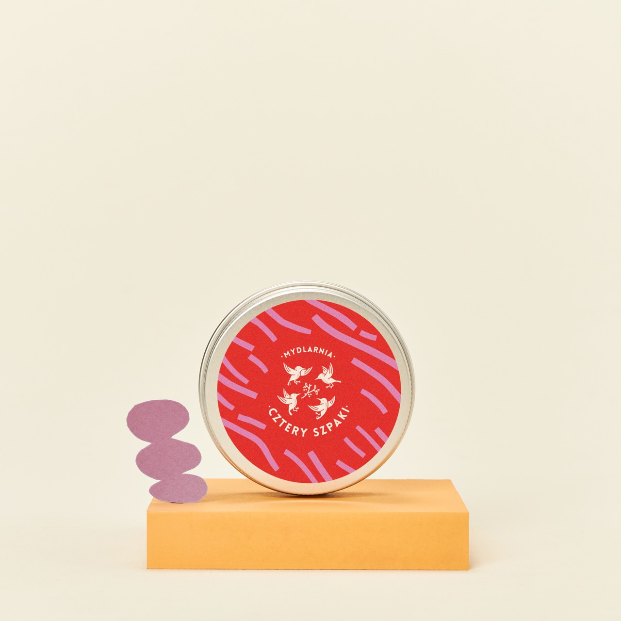 4Starlings圓形旅行皂盒/ 莓果色/ 60ml