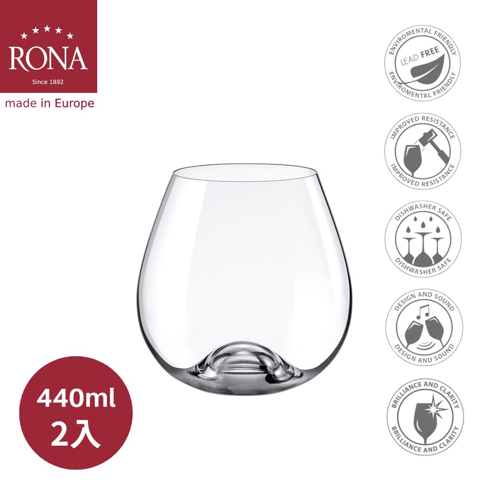 RONA/Drink Master專業無梗O型杯/勃根地杯440ml-2入組