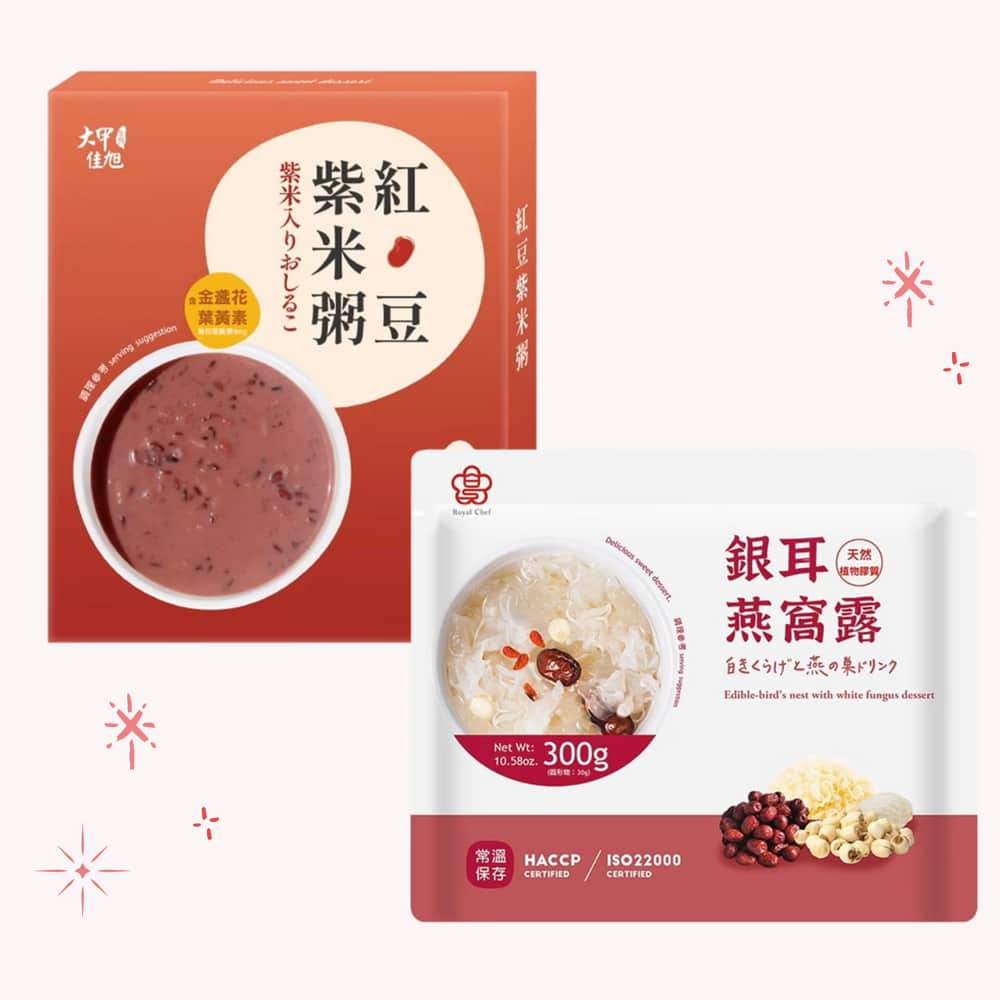 大甲佳旭 甜湯系列 - 紅豆紫米粥*3+銀耳燕窩露*3