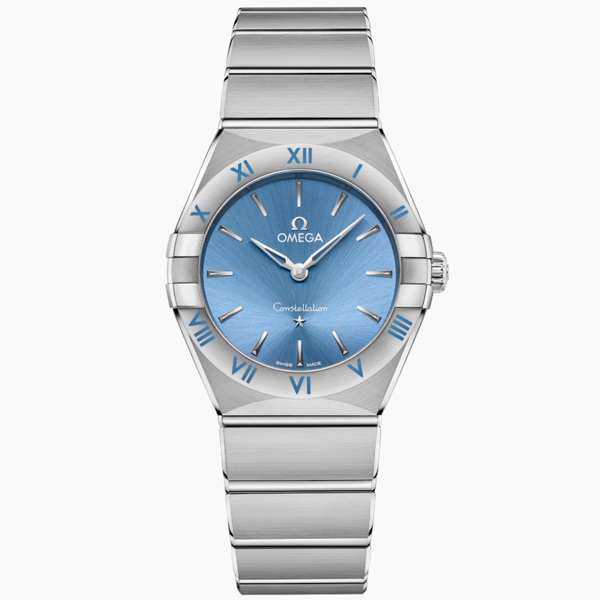 【OMEGA 歐米茄】星座系列 藍面 28mm 石英