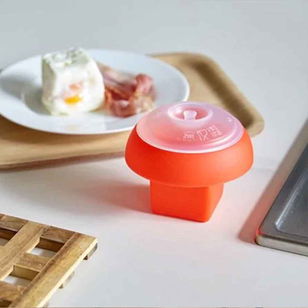 LEKUE｜方塊微波煮蛋器 造型雞蛋模具 紅色