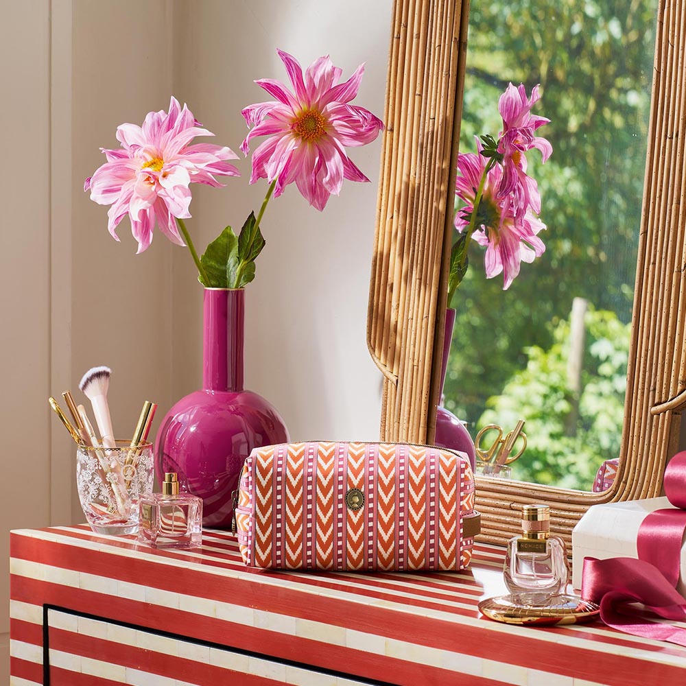 PIP STUDIO Coco 中型化妝包-Samba 條紋橘