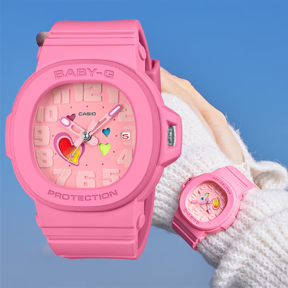 CASIO 卡西歐 BABY-G 俏皮愛心 繽紛轉盤指針女錶 BGA-10-4A