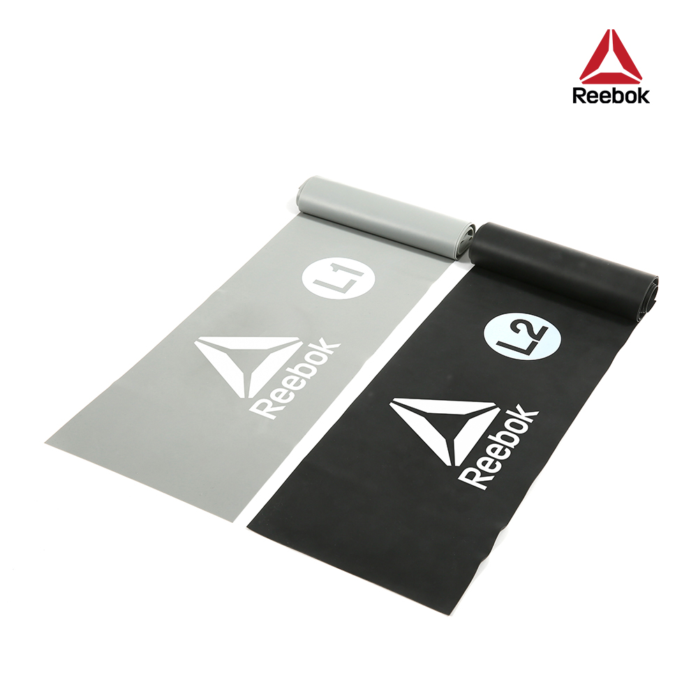 【福利品】Reebok 銳步 彈力訓練帶2入 (灰0.35mm / 黑0.5mm)