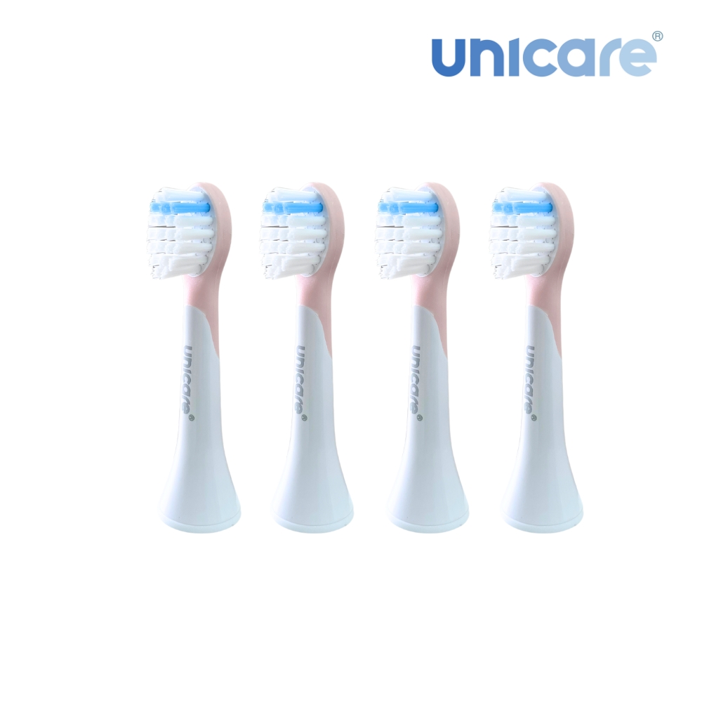 unicare® unibear兒童訂製電動牙刷替換刷頭四入組_(粉色)