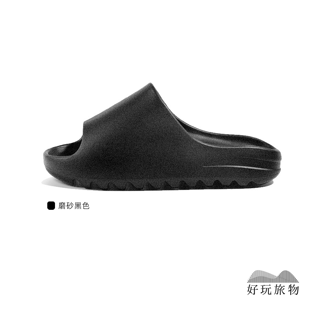 【好玩旅物】夏季逛街厚底防滑情侶沙灘懶人拖鞋/ 24碼/ 磨砂黑色