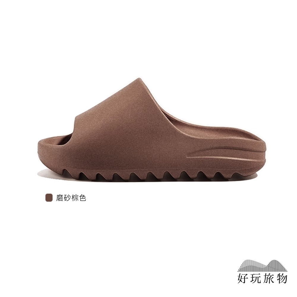 【好玩旅物】夏季逛街厚底防滑情侶沙灘懶人拖鞋/ 24.5碼/ 磨砂棕色