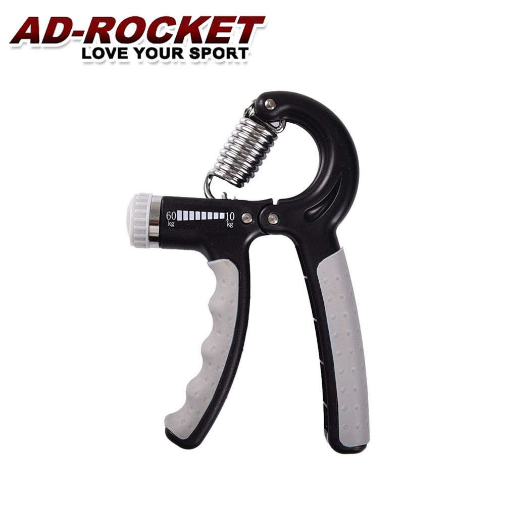 【AD-ROCKET】可調節R型握力器 10~60kg/ 黑灰色