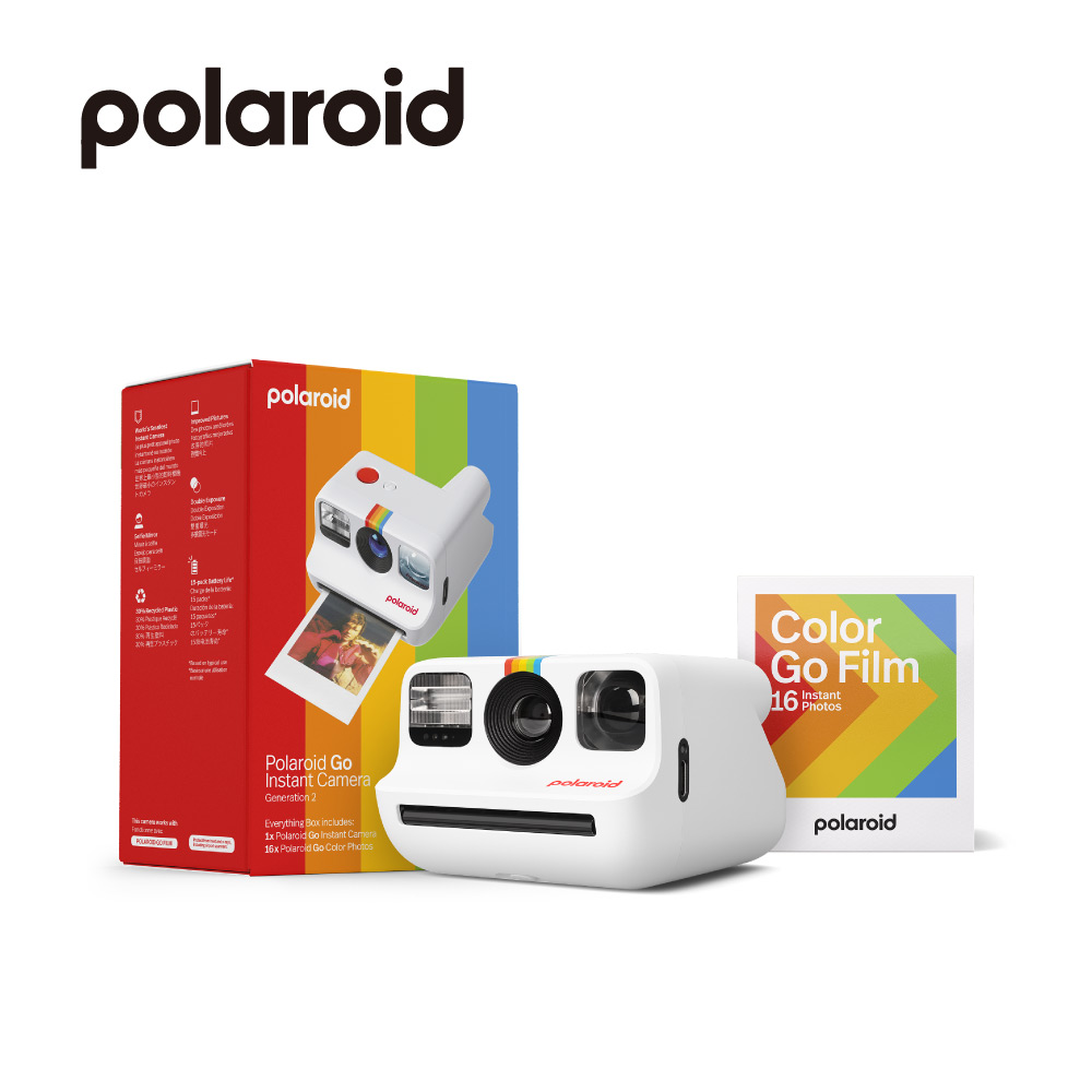 Polaroid 寶麗萊 GO G2 拍立得相機套裝版 (內含16張相紙)/ 白色