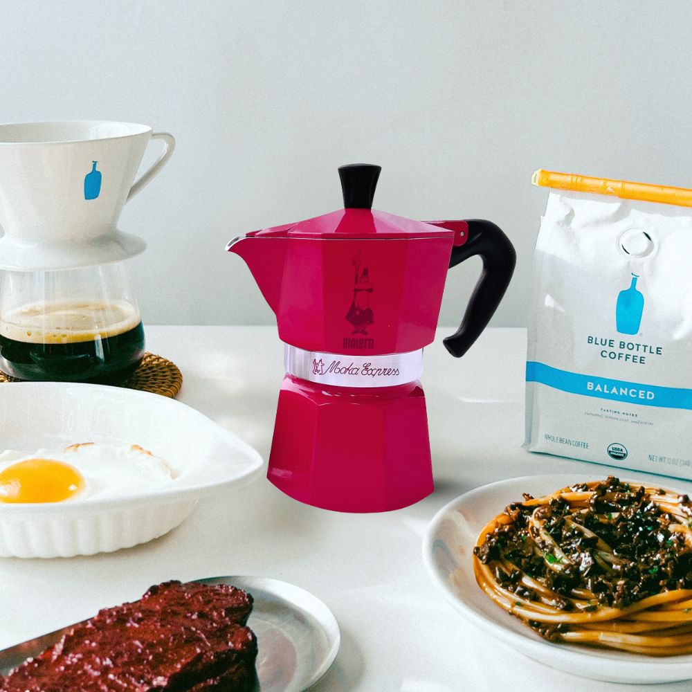 【BIALETTI 比亞樂堤】 經典摩卡壺MOKA-3杯份-櫻桃紅(義式濃縮/百年咖啡壺)
