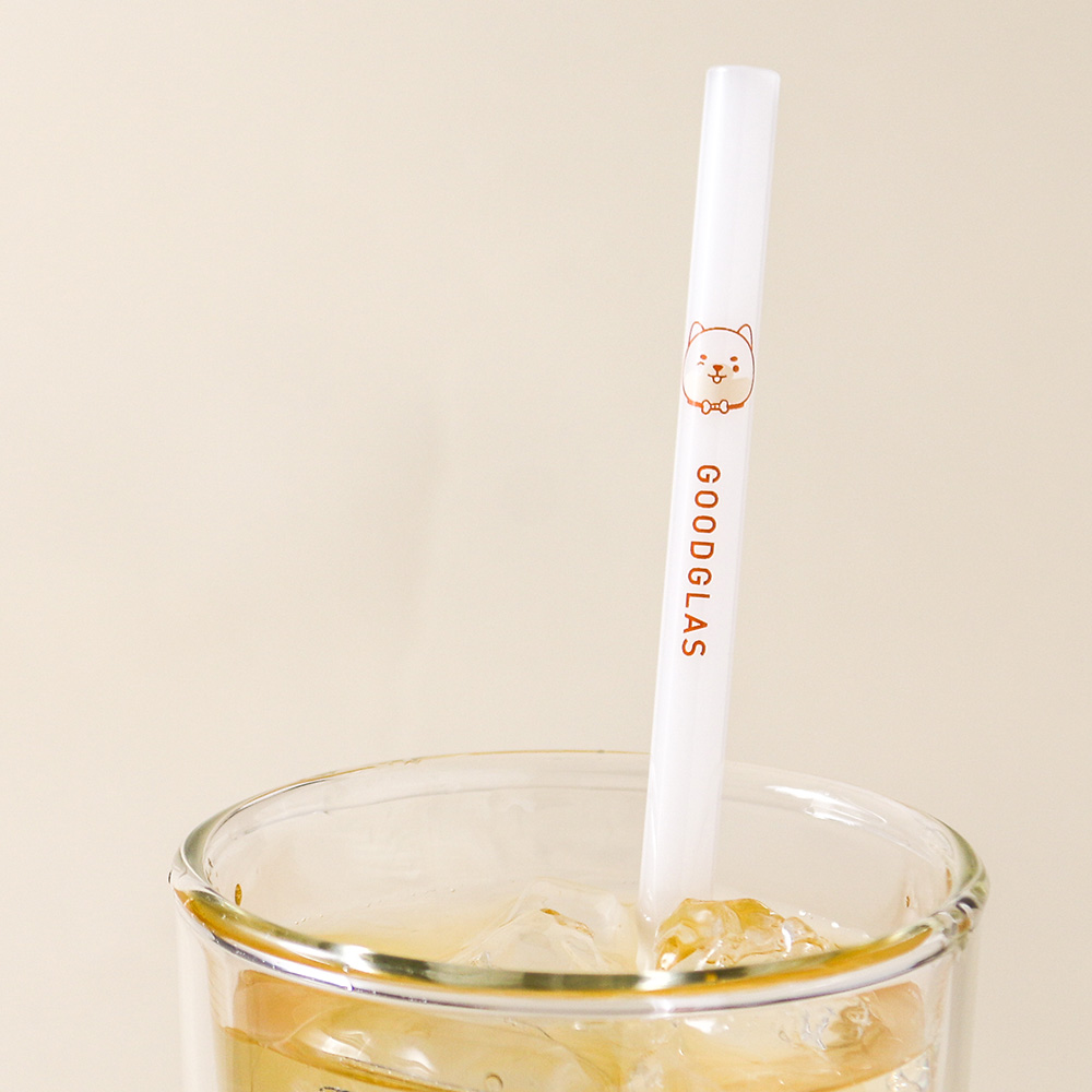 好玻GOODGLAS玻玻島奶油色玻璃吸管/ 總柴