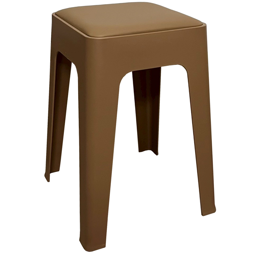 【AOTTO】莫蘭迪貓抓皮加厚疊加方形椅凳-咖啡色(2入)