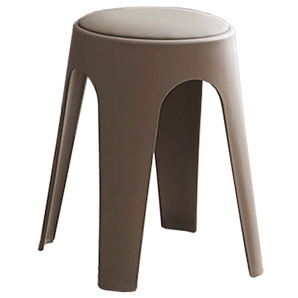 【AOTTO】莫蘭迪貓抓皮加厚疊加圓凳椅凳-咖啡色(2入)