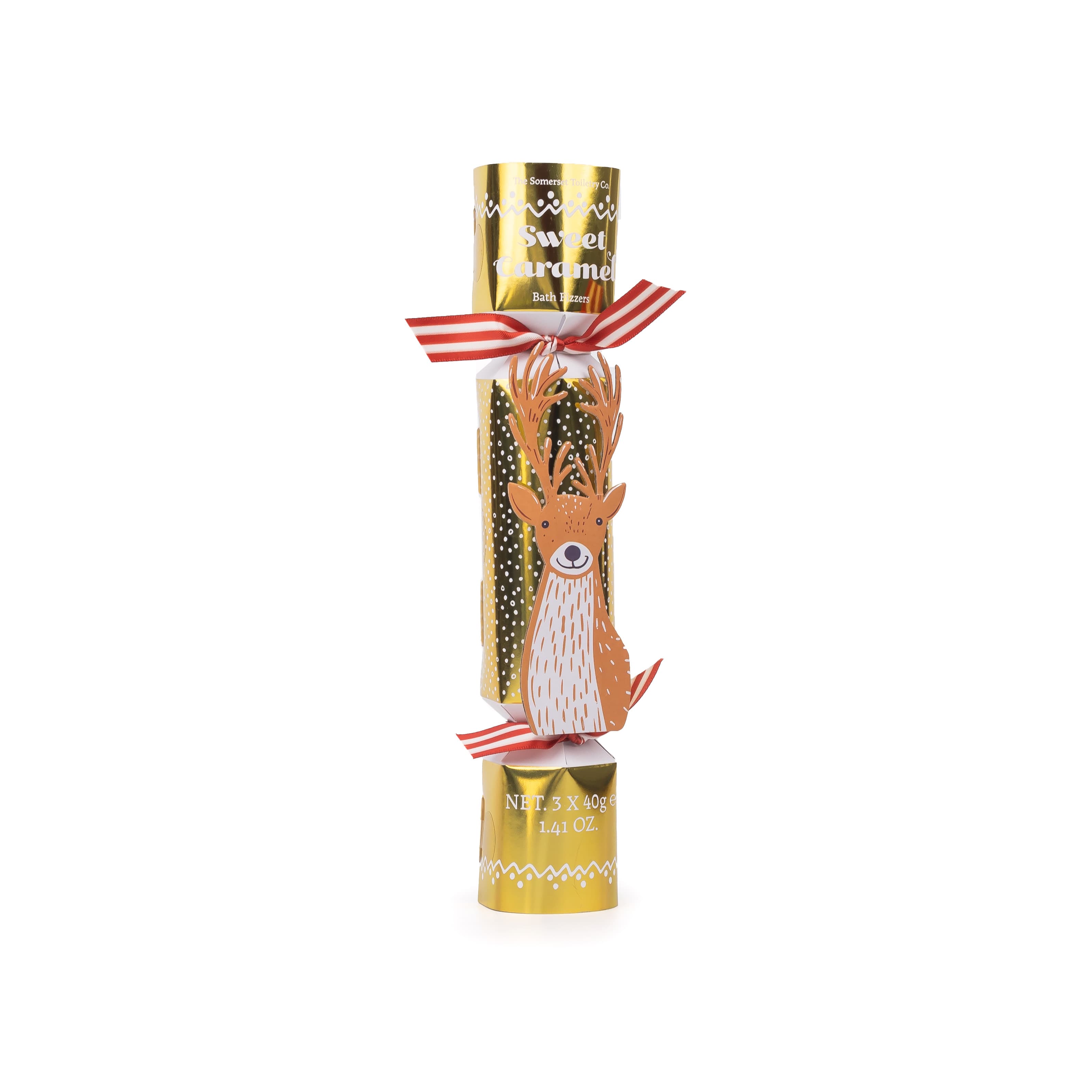 英國 THE SOMERSET TOILETRY Co. 聖誕小幫手泡澡球三入組/ 40gx3/ 金色馴鹿/ 甜焦糖