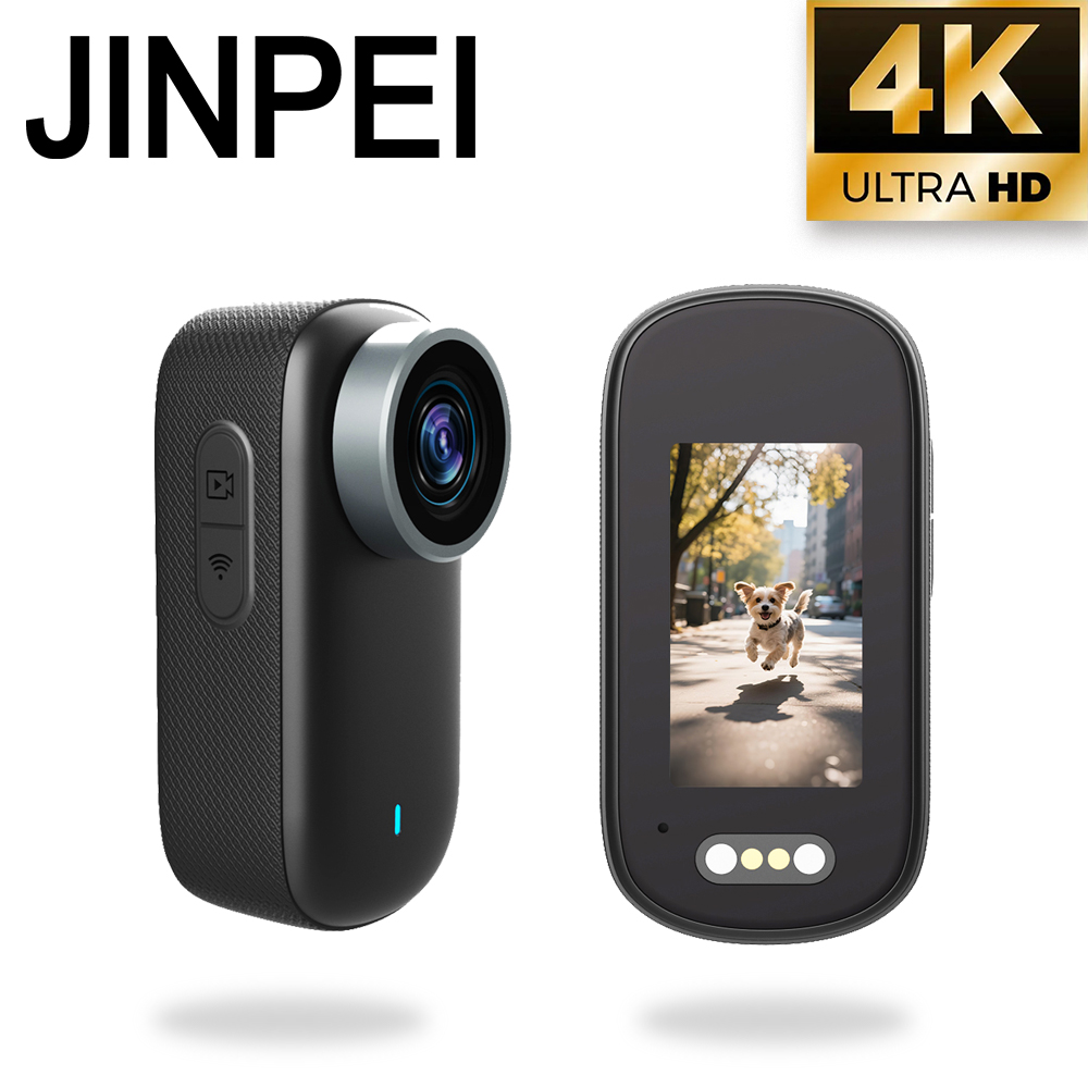 【JINPEI 錦沛】 1.5 吋螢幕、4K UHD解析度、IP65 磁吸式 EIS防抖 、 運動錄影、自行車 機車寵物 錄影機 黑色 (贈64GB)