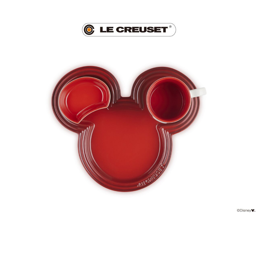 LE CREUSET瓷器迪士尼米奇系列餐桌用具套組/ 櫻桃紅
