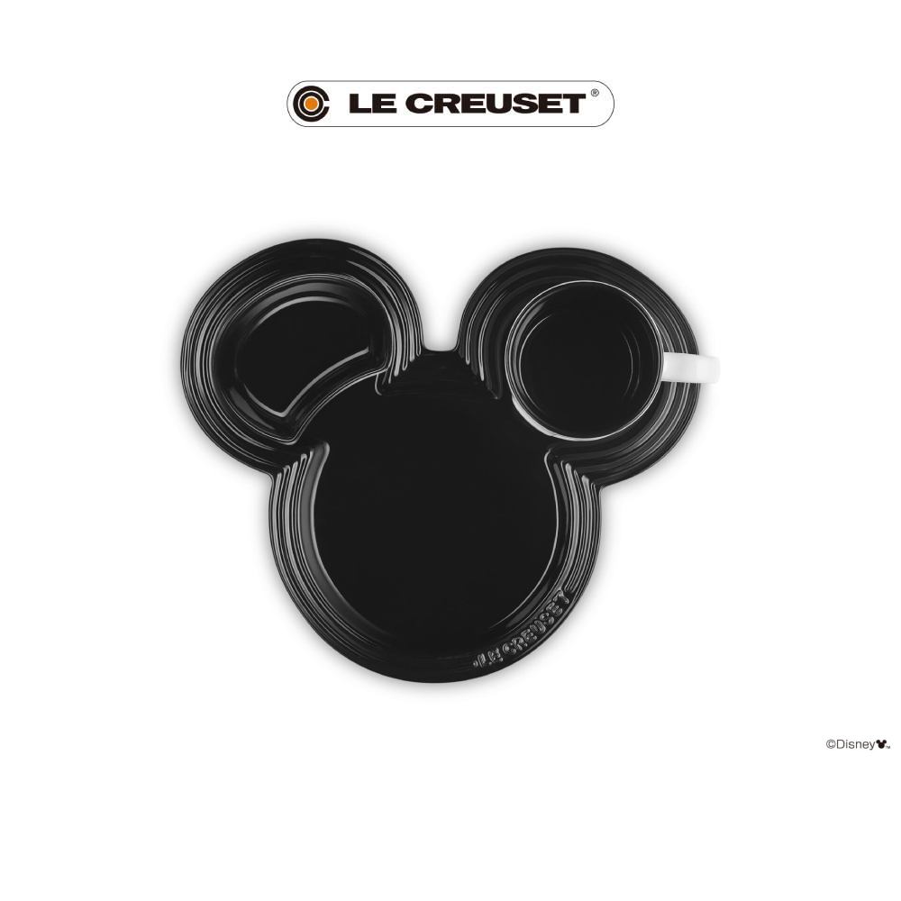 LE CREUSET瓷器迪士尼米奇系列餐桌用具套組/ 閃亮黑