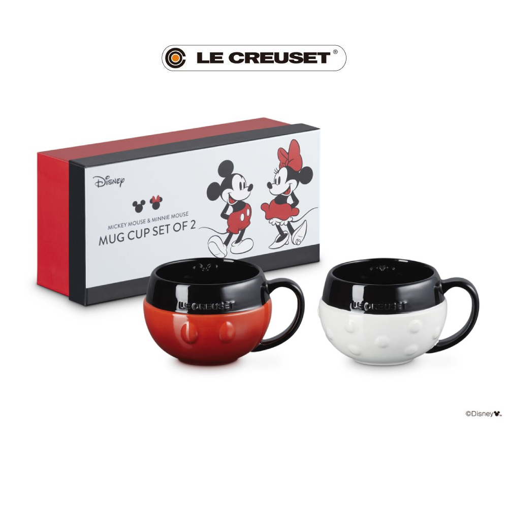 LE CREUSET瓷器迪士尼米奇系列造型馬克杯/ 380ml/ 2入組