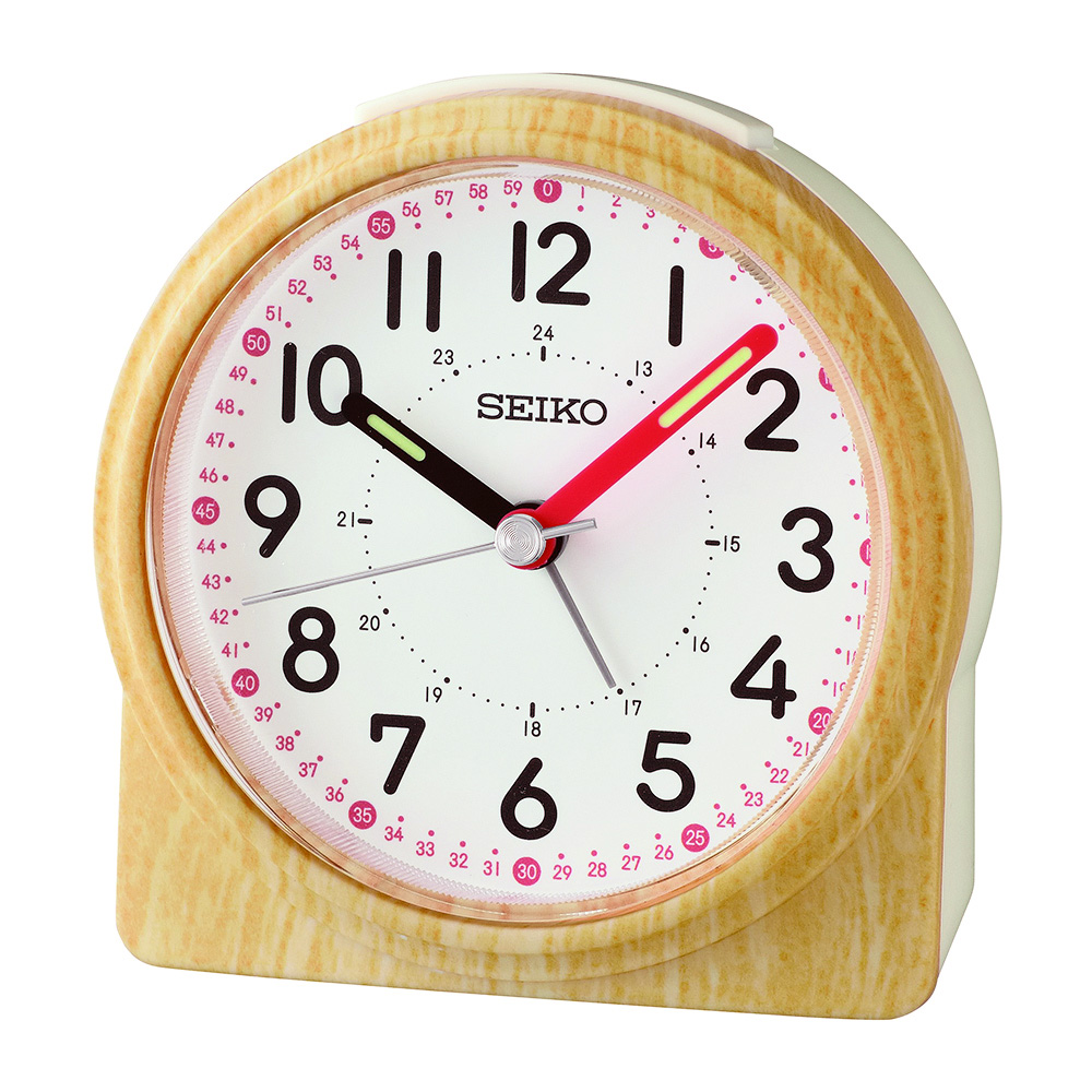SEIKO 精工 滑動式秒針嗶嗶聲靜音貪睡鬧鐘 (QHE210Y)