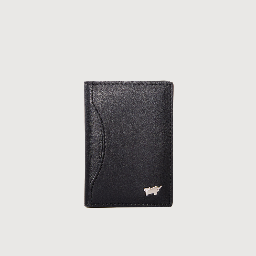 【BRAUN BUFFEL 德國小金牛】台灣總代理 奧瓦 磁吸兩折錢包/ BF581-738/ 黑色