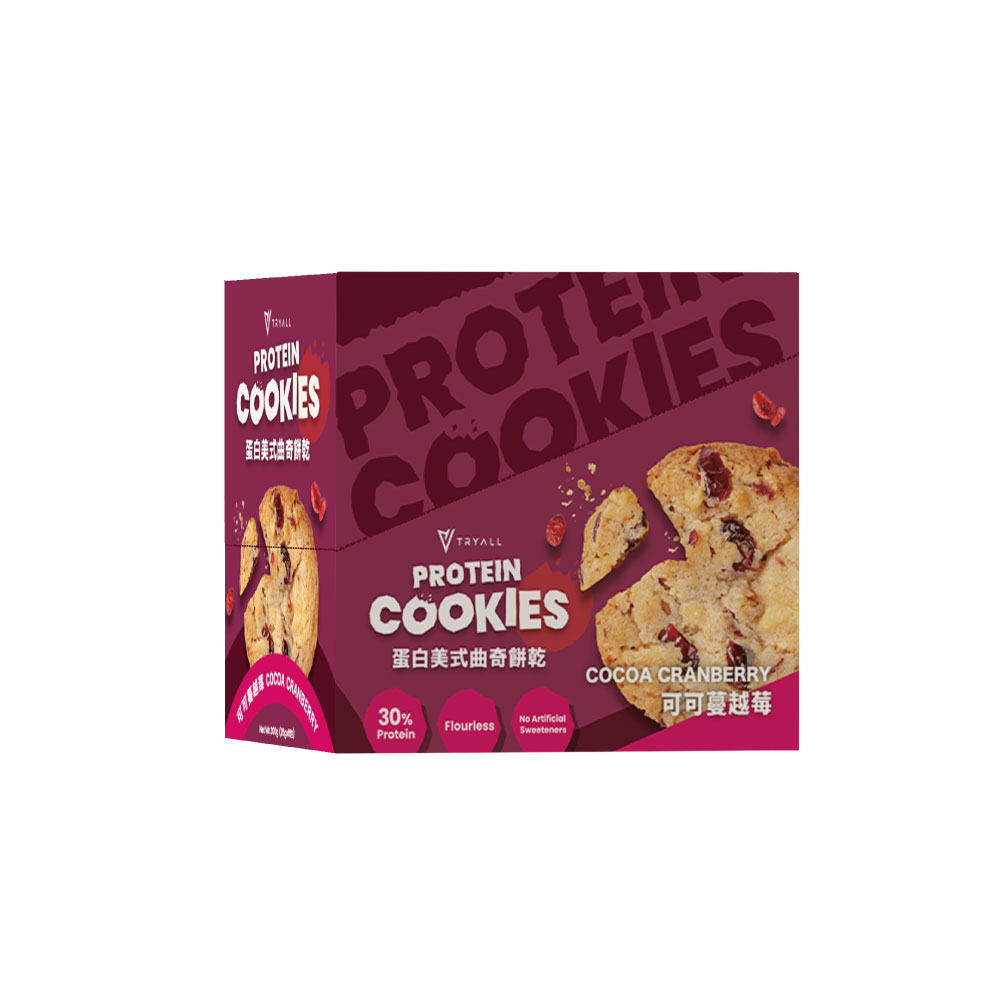 [台灣 TRYALL] 蛋白美式曲奇餅乾 (8入/盒)/ 可可蔓越莓
