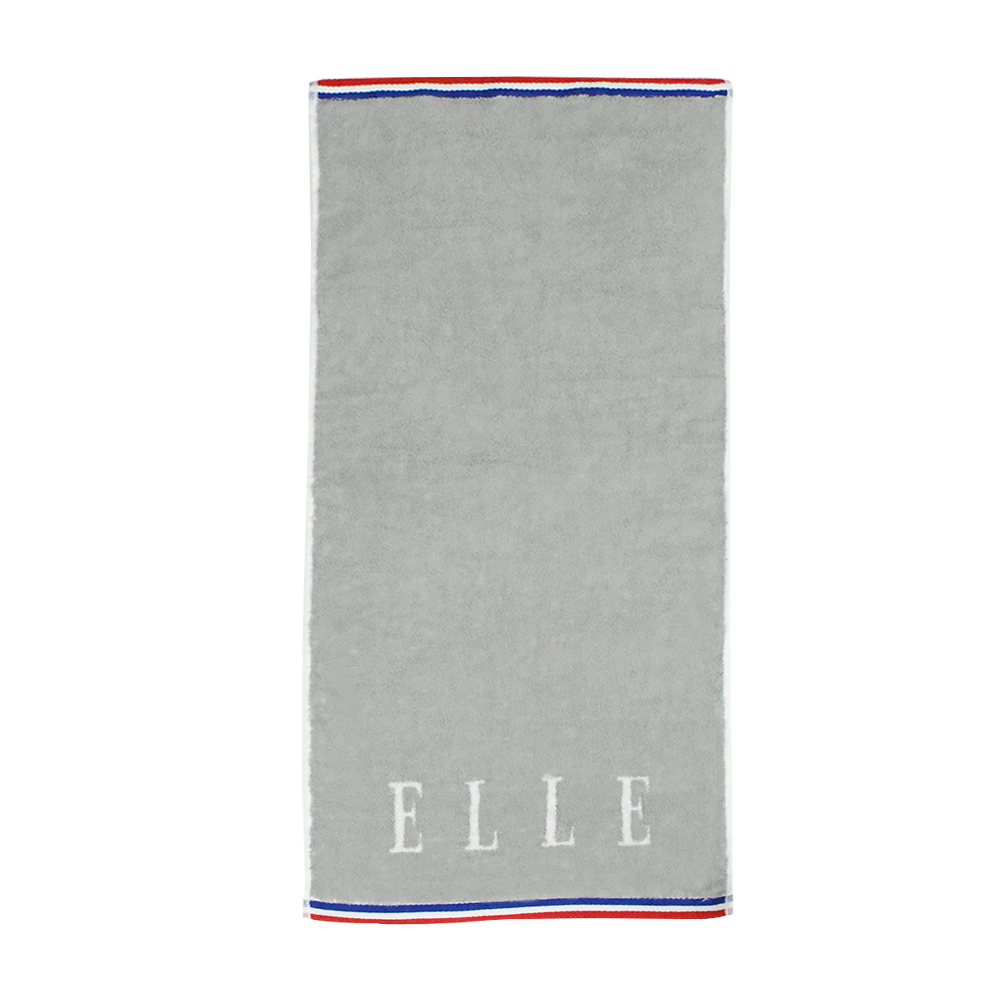 ELLE HOME 純棉素色緹花毛巾(單件)/ 法國經典灰色