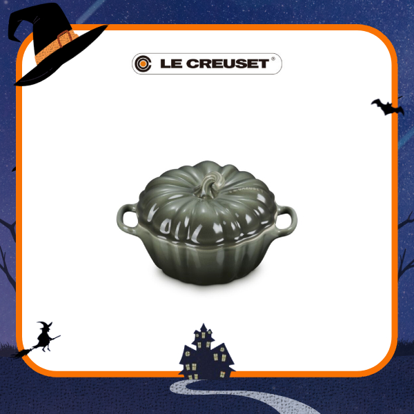 LE CREUSET瓷器萬聖節南瓜烤盅/ 百里香綠