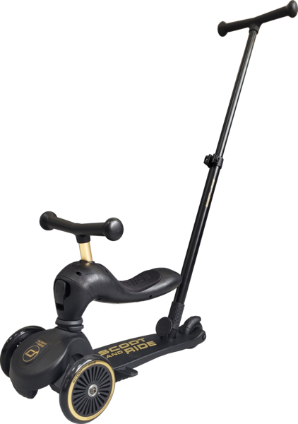 SCOOT & RIDE Kick 1 Push & Go滑步滑板車/ 黑金