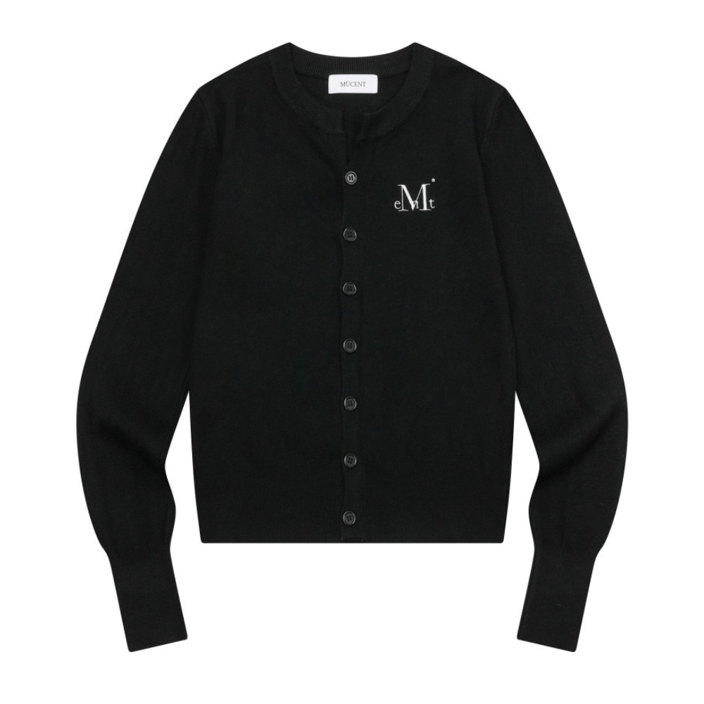 韓國 MUCENT MARAIS 7 BUTTON CROP HENRY NECK CARDIGAN 7扣短版針織開襟衫 黑色Black