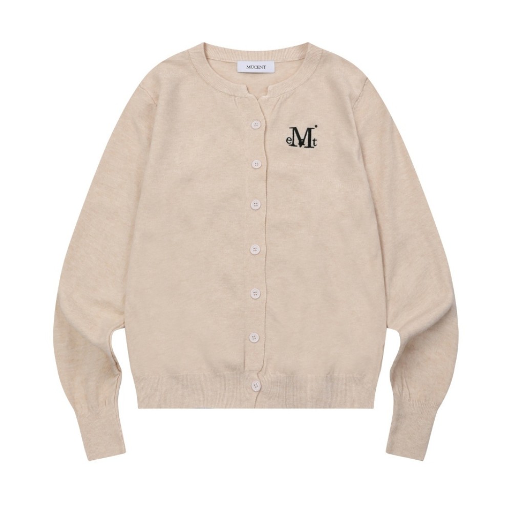 韓國 MUCENT MARAIS 7 BUTTON CROP HENRY NECK CARDIGAN 7扣短版針織開襟衫 米色Beige