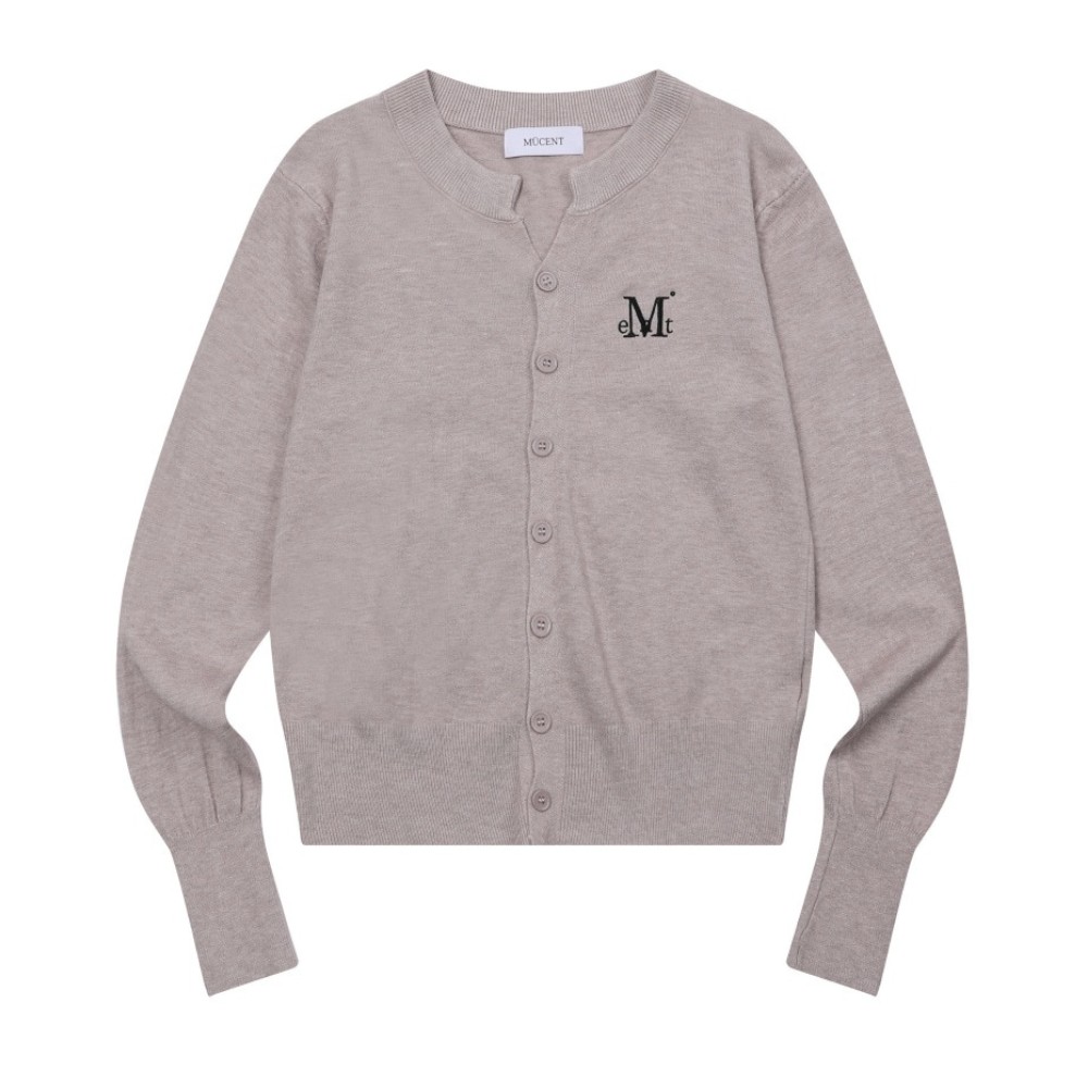 韓國 MUCENT MARAIS 7 BUTTON CROP HENRY NECK CARDIGAN 7扣短版針織開襟衫 燕麥色Oatmeal