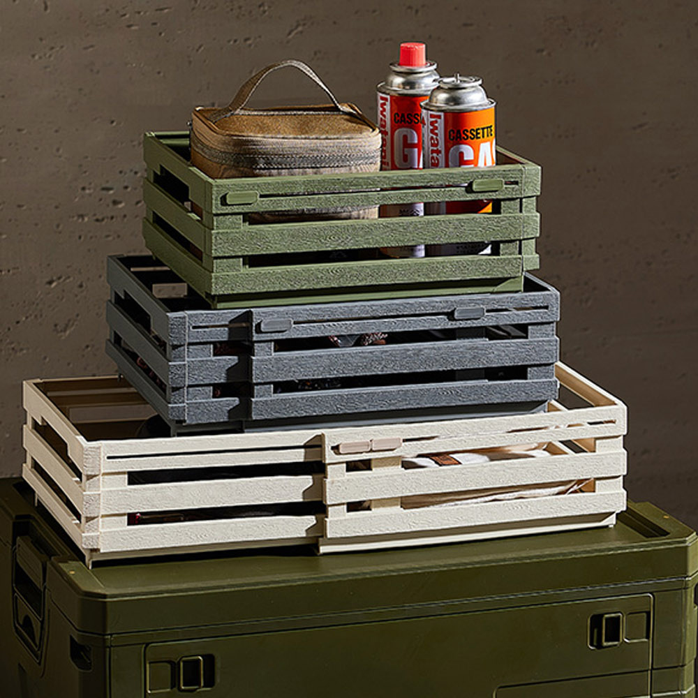 【AOTTO】輕工業風自由伸縮收納籃2入(奶油白)