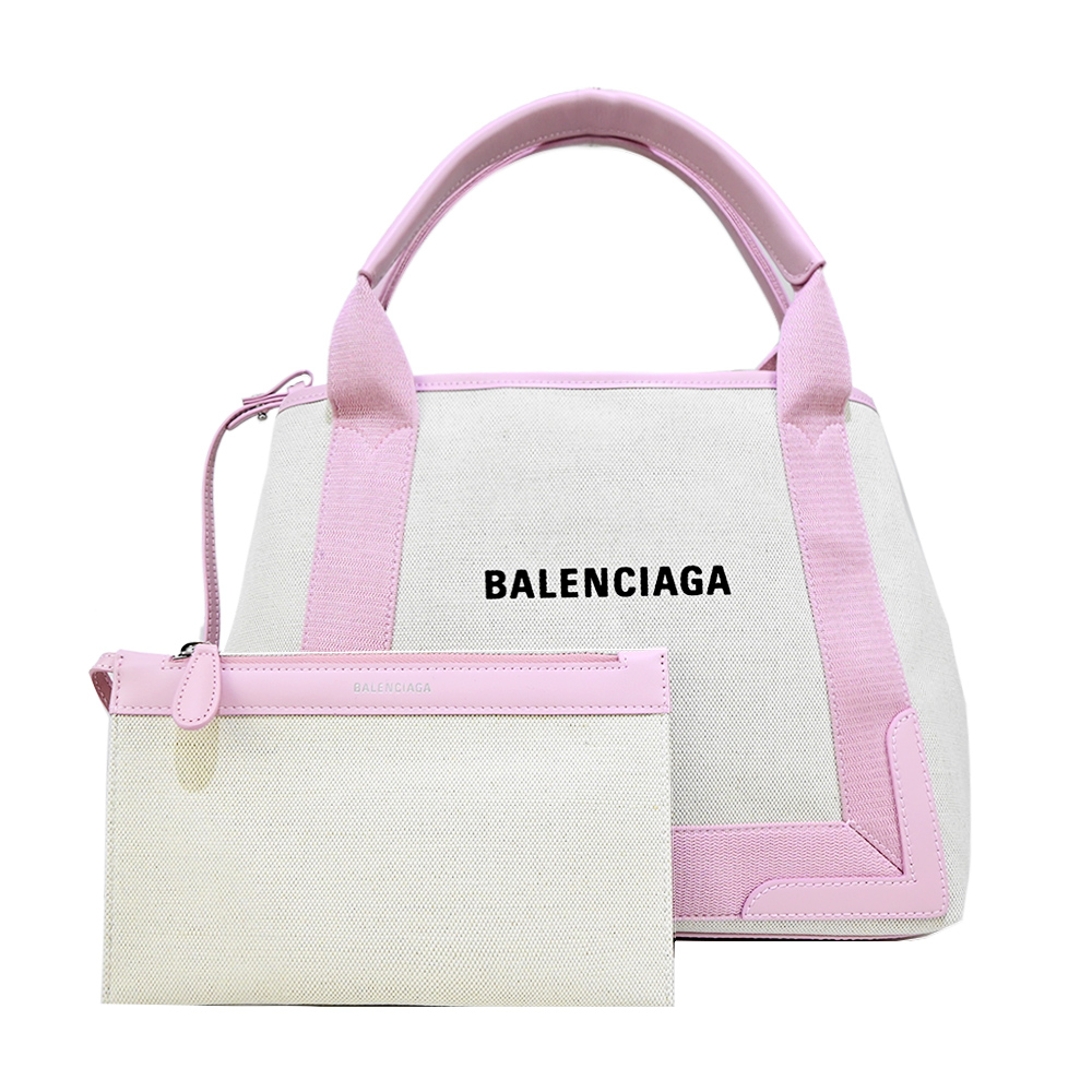 【展示品】 BALENCIAGA 巴黎世家 NAVY CABAS 帆布S手提包/子母包(粉色)/ 平行輸入