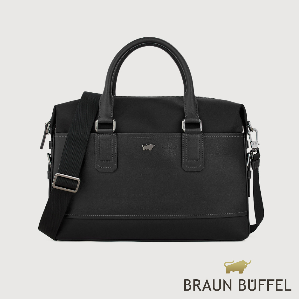 【BRAUN BUFFEL 德國小金牛】台灣總代理 尼爾-C 公事包-黑色/BF574-65-BK
