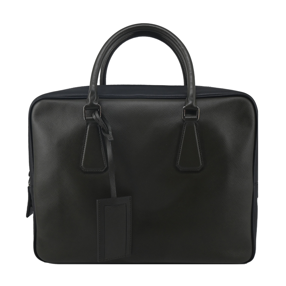 【展示品】PRADA Saffiano牛皮公事包(黑色) / 平行輸入