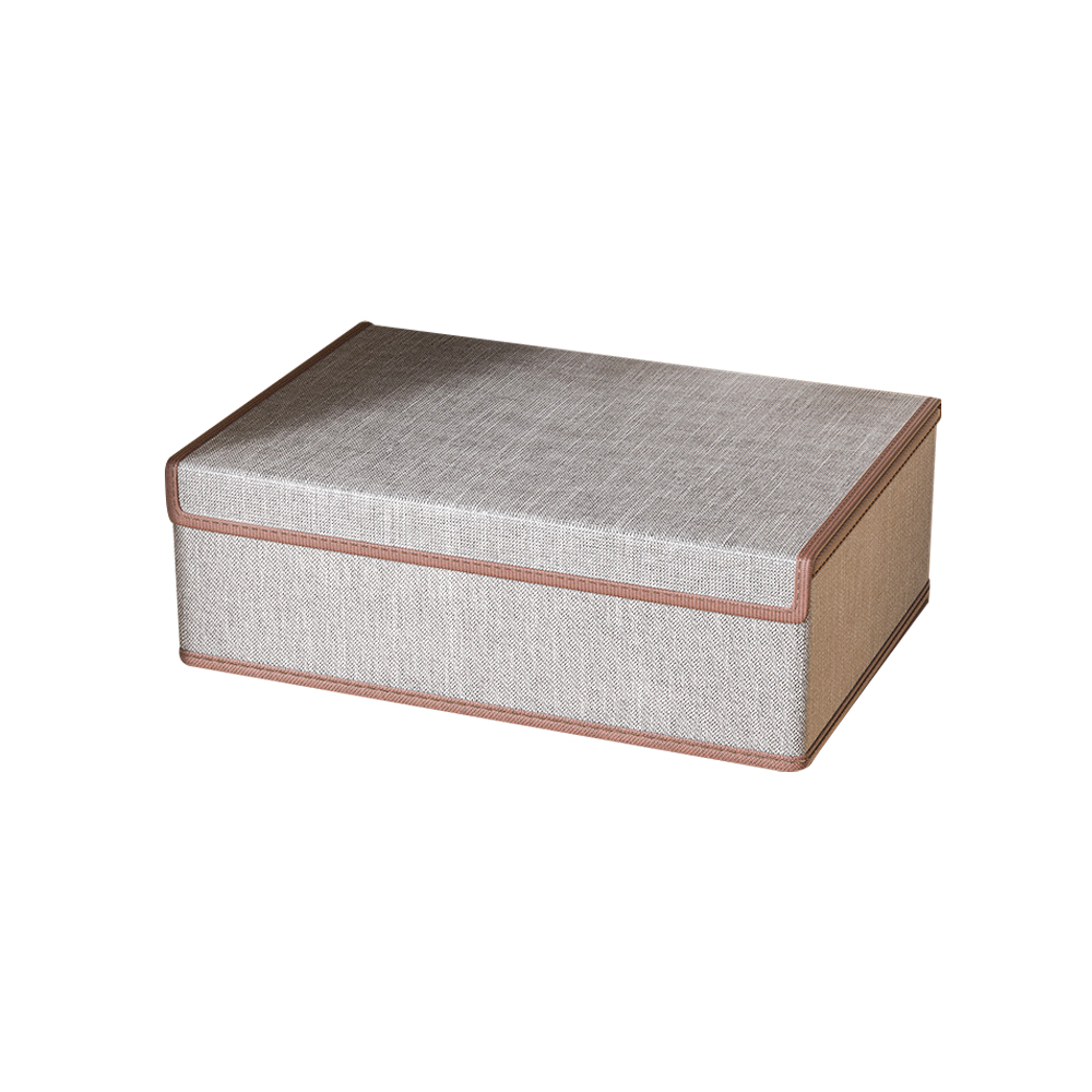 BESTHOT 掀蓋式內衣褲分隔收納-棉麻款/  深灰色