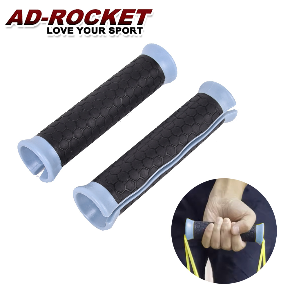 【AD-ROCKET】專業彈力帶舒適防滑握把 兩入組 握力把 助力 健身 重訓 (兩色)/ 藍色 兩入