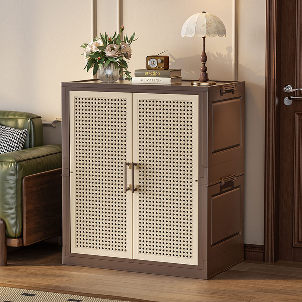 【AOTTO】65面寬中古藤編可調節收納鞋櫃(鞋櫃 收納櫃 置物櫃 櫥櫃)