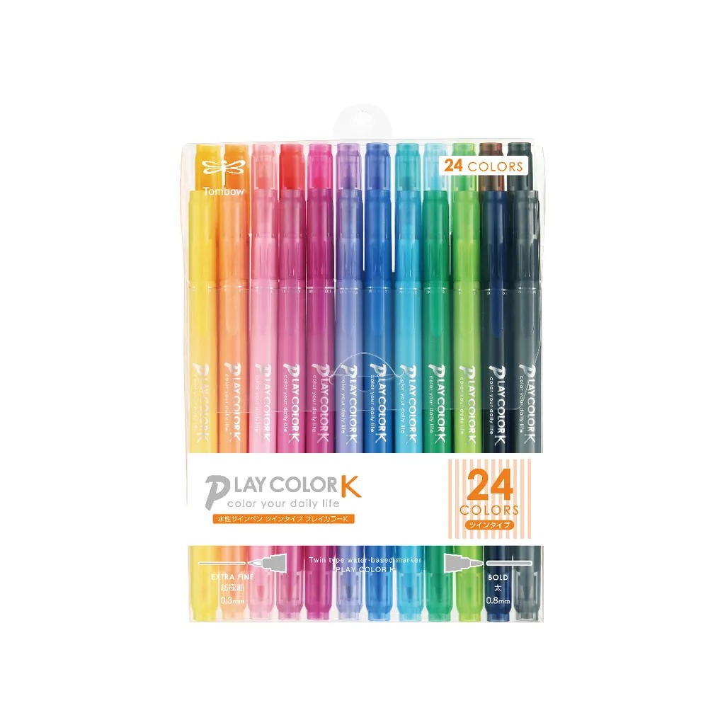 Tombow Playcolor K雙頭彩色筆/ 24色組
