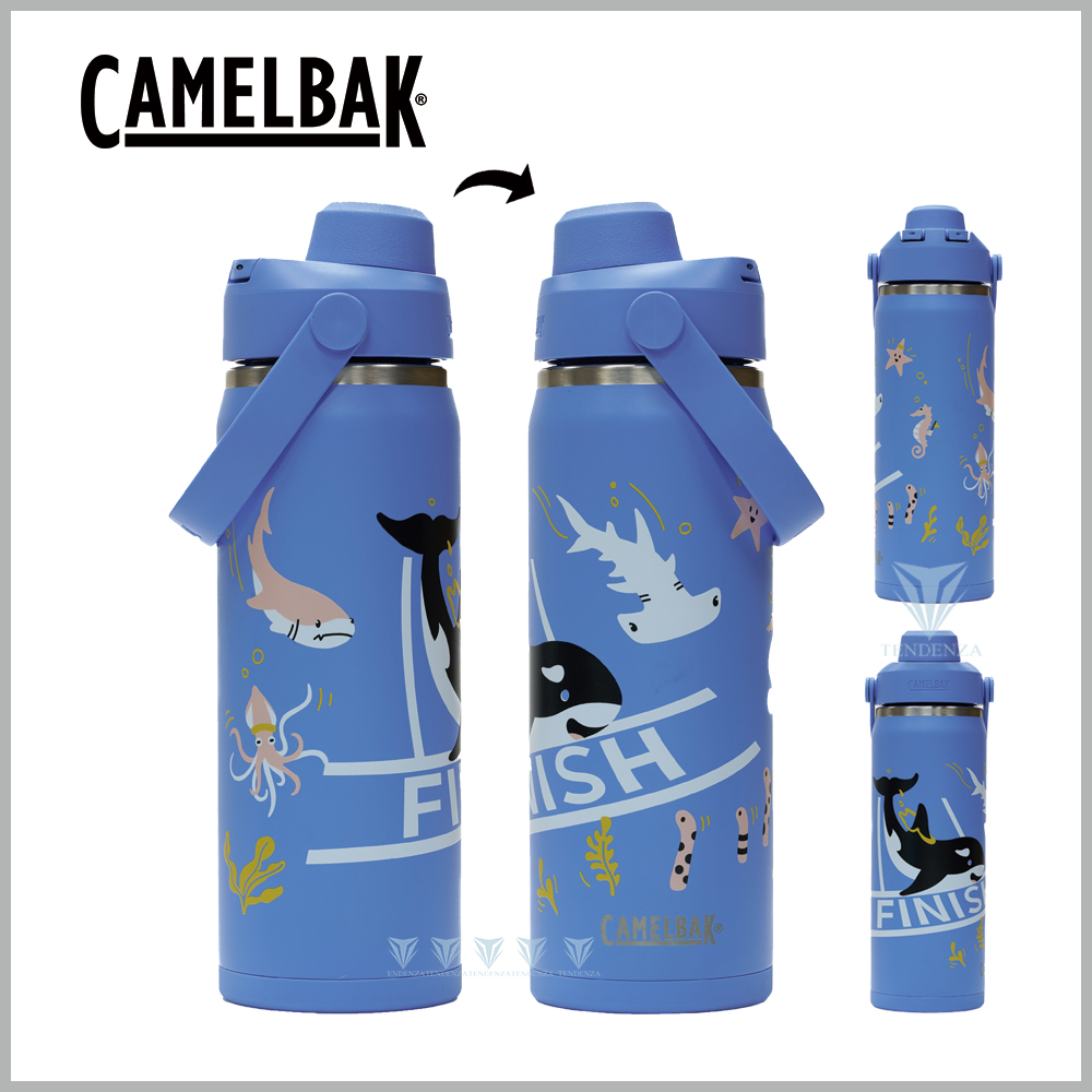【CamelBak】CBSMUPFJ6005 600ml Chug 不鏽鋼彈蓋運動保溫/保冰瓶 -動物體表會 -海底競速賽