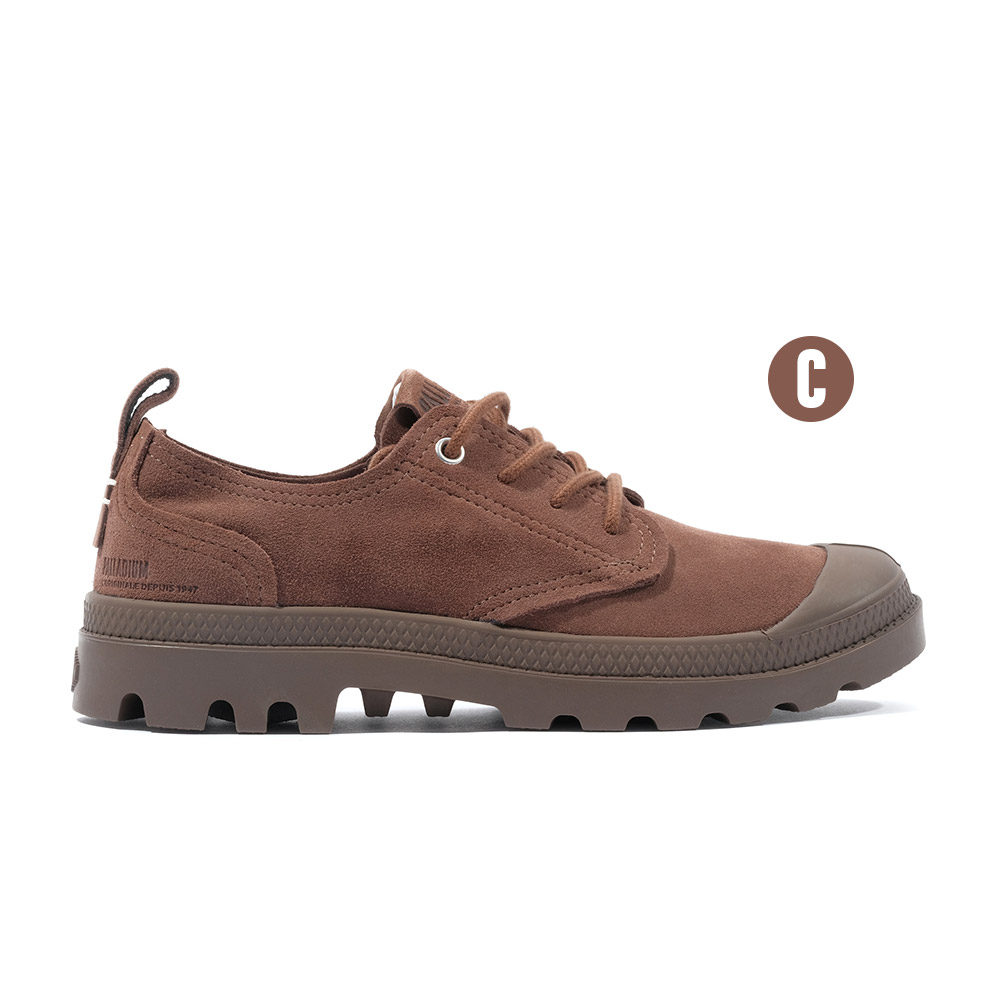 PALLADIUM PAMPA OX SKIN低筒麂皮休閒鞋-男鞋 女鞋-三色任選 (C)可可棕 6.5(24.5cm)