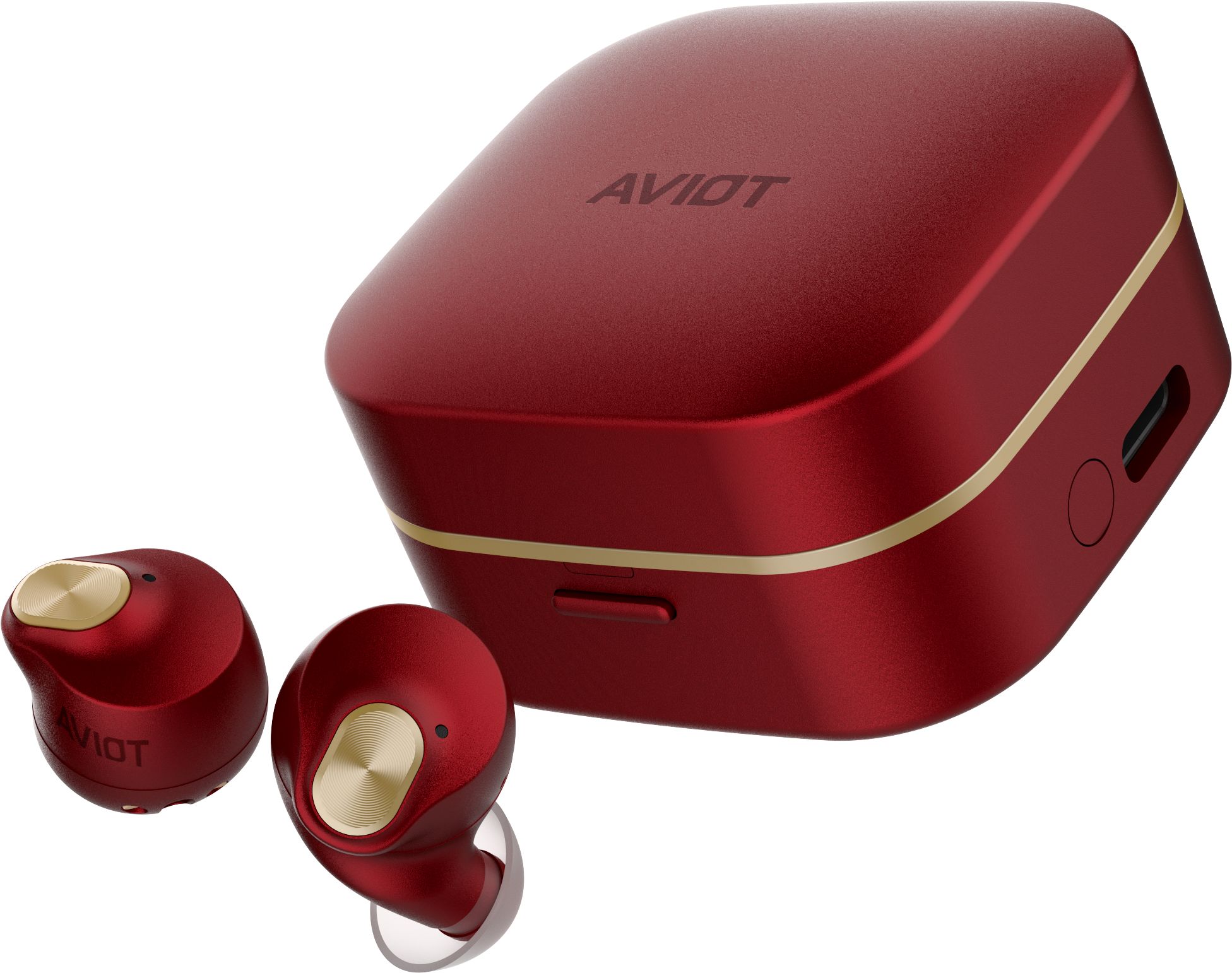 AVIOT TE-Q3R 高性能真無線藍牙耳機｜進階版 業界最小輕巧設計/ 紅尖晶石