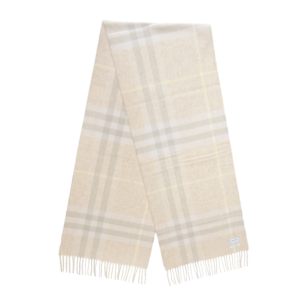 BURBERRY 經典格紋喀什米爾圍巾 /平行輸入/ 亞麻色