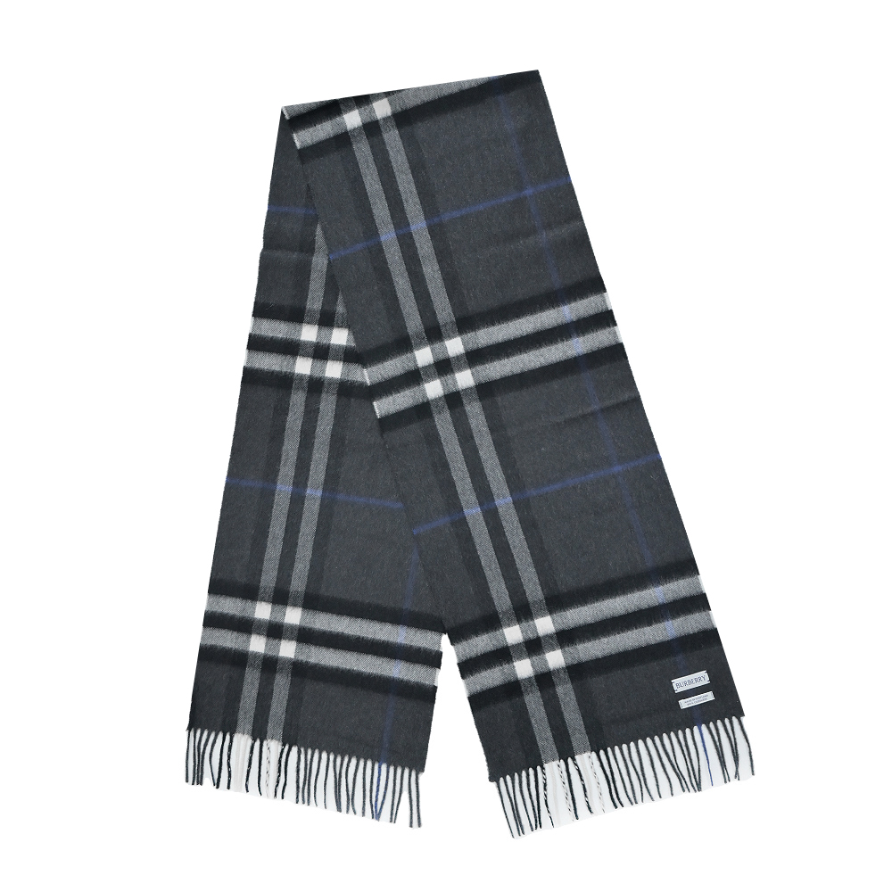 BURBERRY 經典格紋喀什米爾圍巾 /平行輸入/ 灰色