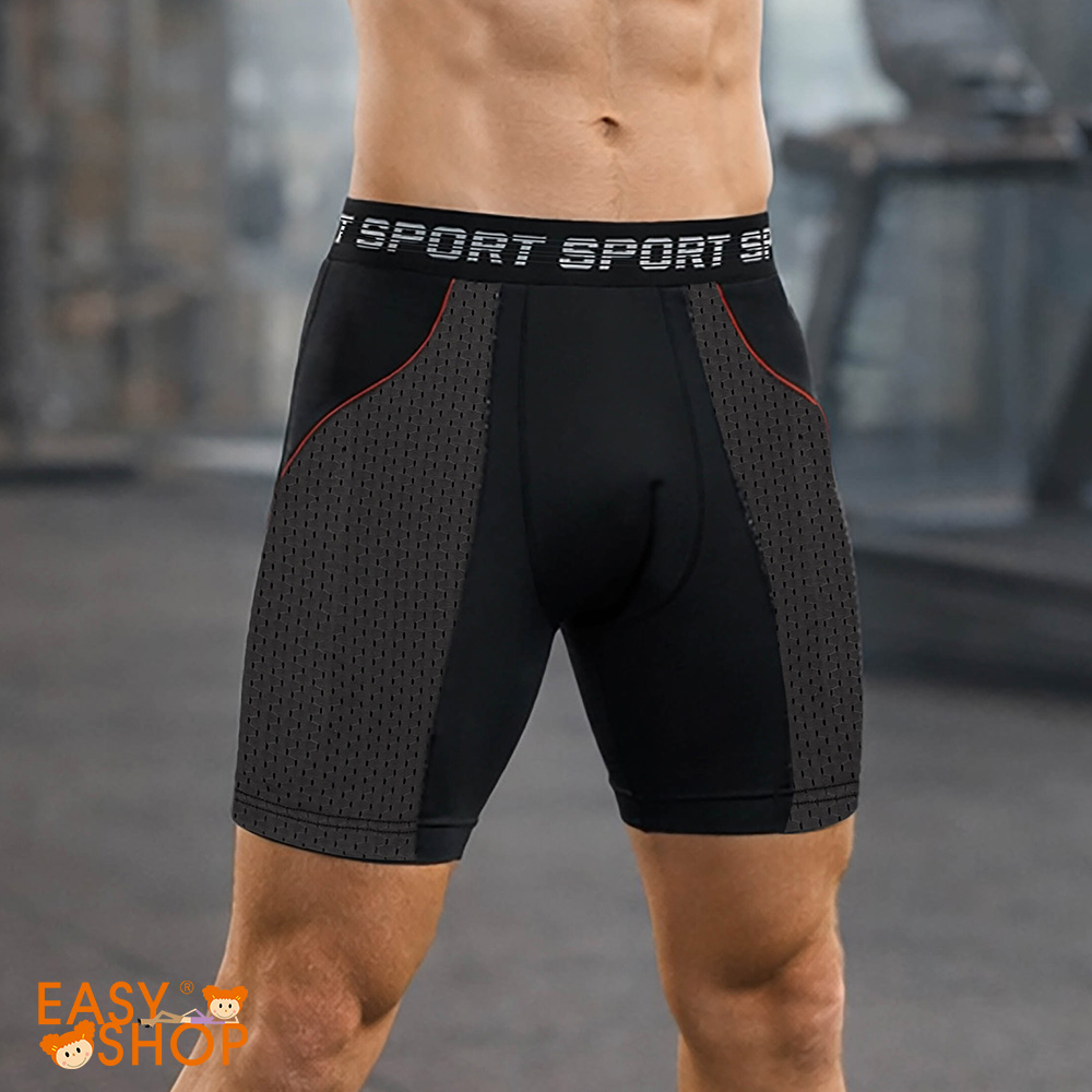 【EASY SHOP】iONNO - 防燒襠冰絲網眼男褲 L 黑色