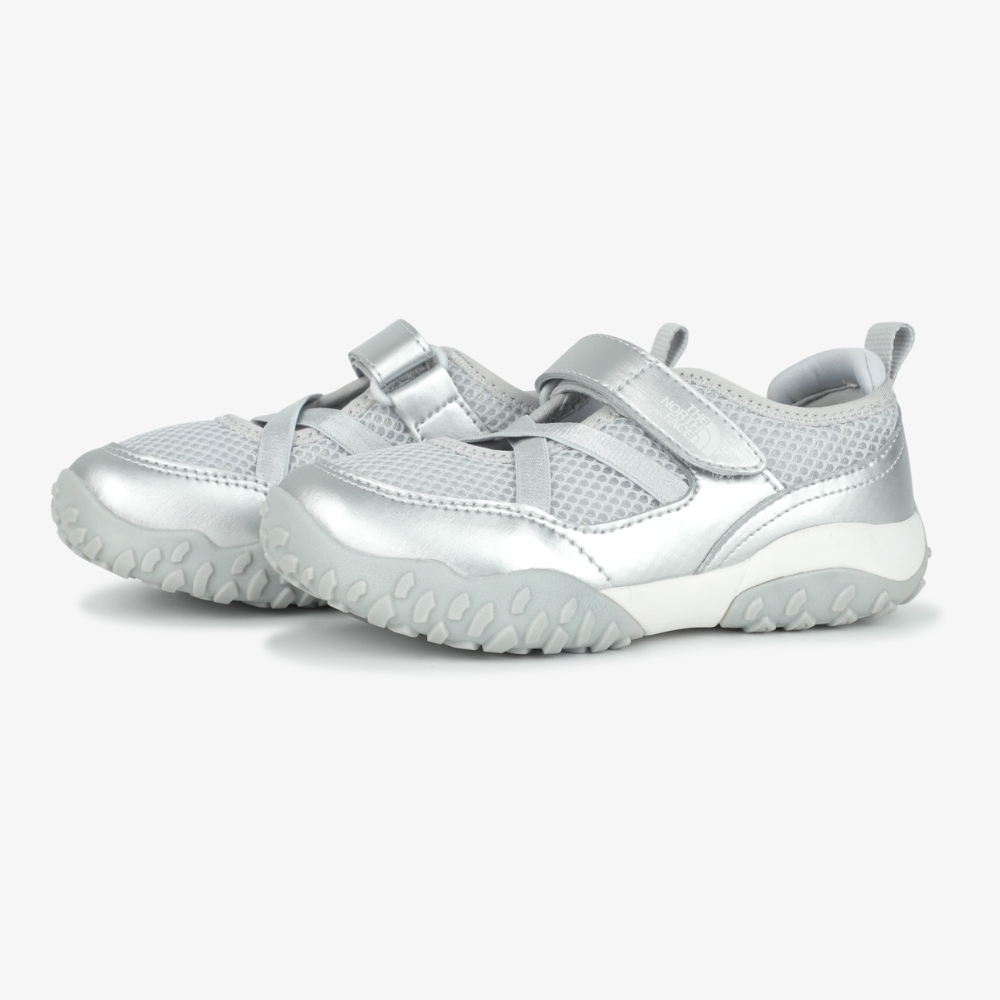 韓國 THE NORTH FACE K'S MARRY JANE 童鞋 瑪莉珍輕量休閒鞋/ 銀色/ 預購 17 cm