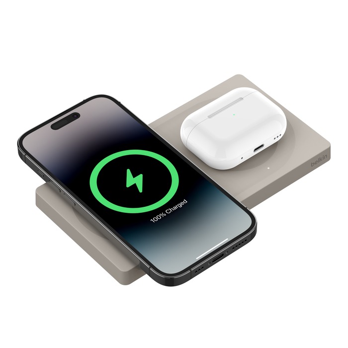 Belkin BoostCharge Pro Magsafe 2合1 15W無線充電板 WIZ019/ 黃砂