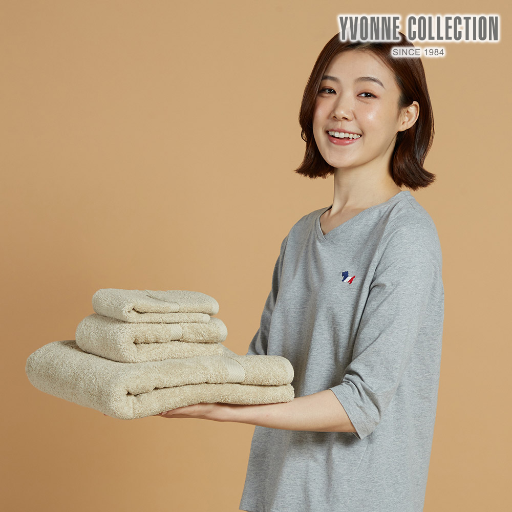 YVONNE COLLECTION 純棉大浴巾 (74x140cm)-卡其