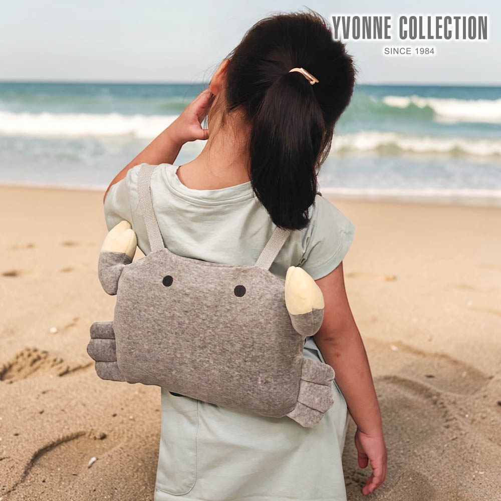 YVONNE COLLECTION 螃蟹背包萬用毯-雲朵藍