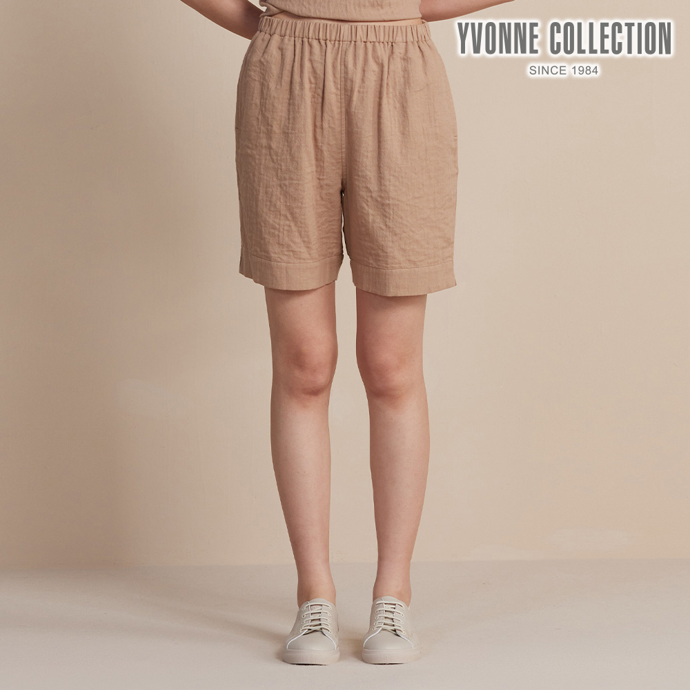 YVONNE COLLECTION 雙層紗短褲-摩卡棕L